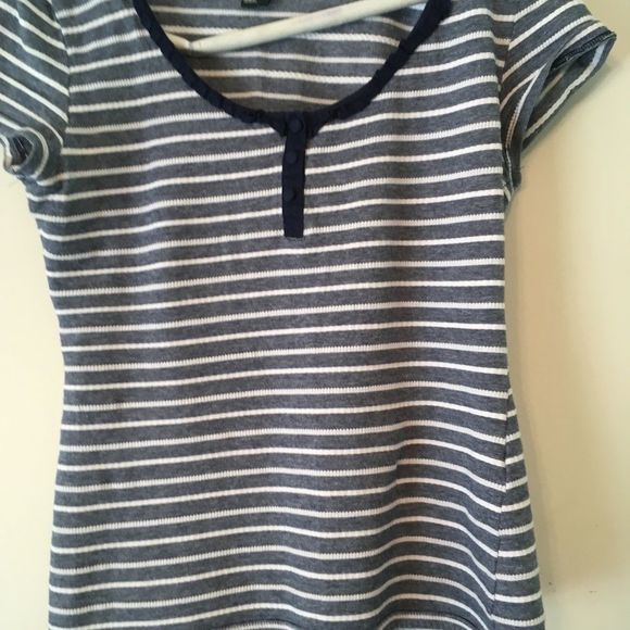 H&M Shirt Womens Navy Blue White Striped Size Small - Picture 6 of 6